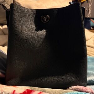 Coach Black Leather Shoulder Bag